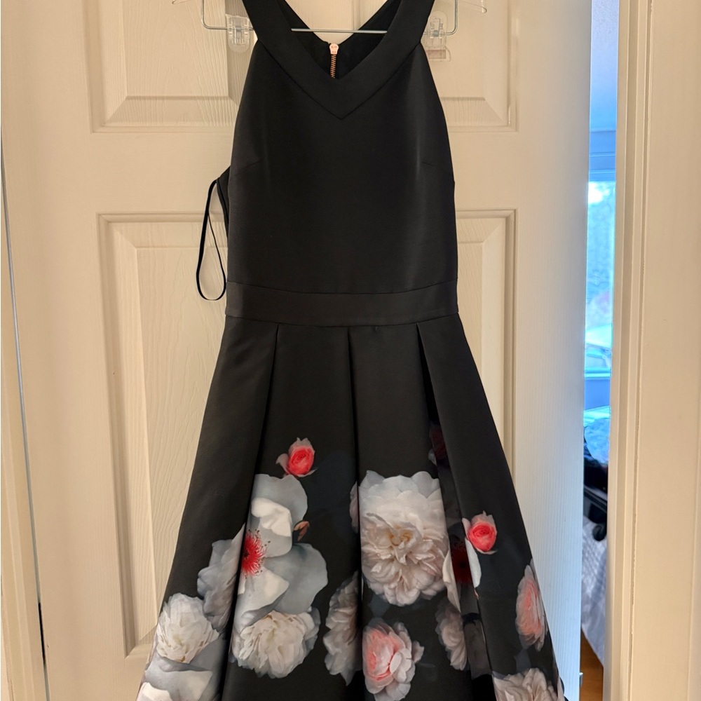Ted Baker Black Dress with Floral Accents